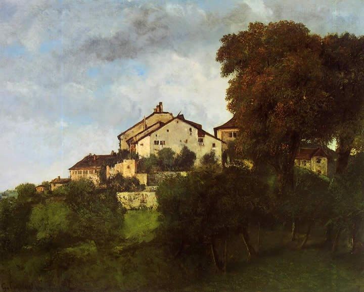 Gustave Courbet Houses on the hill